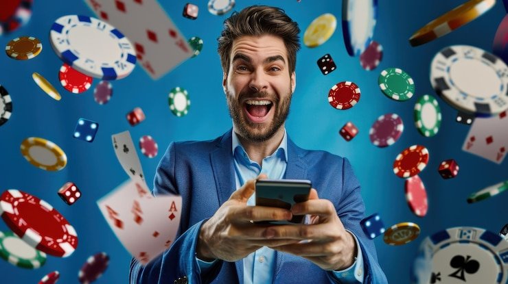 Pengguna membaca aturan promosi mobile